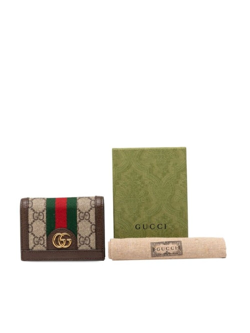 Gucci Ophidia GG Supreme Bifold Wallet Compact Beige Multicolor Leather - Picture 9 of 9
